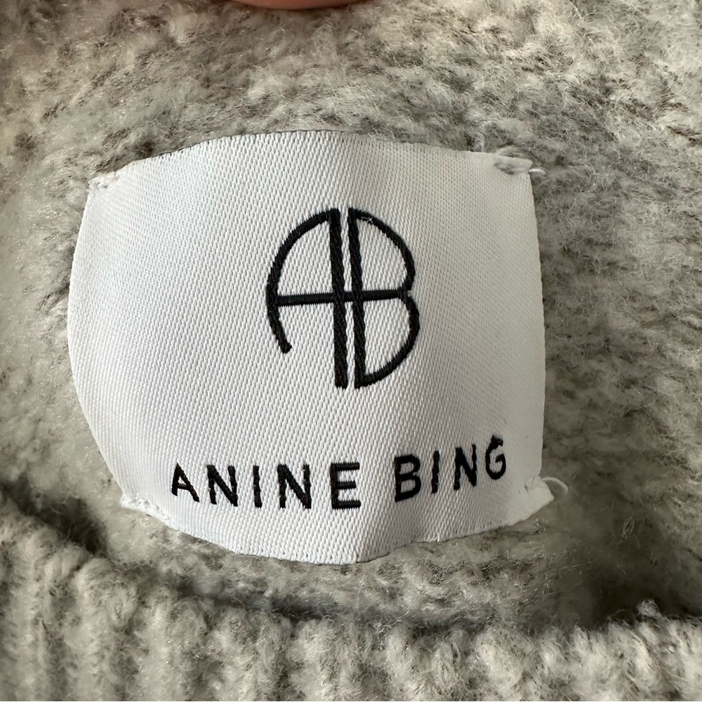 ANINE BING The Kendrick Sweater NYC Grey Cashmere SZ S - Picture 6 of 7